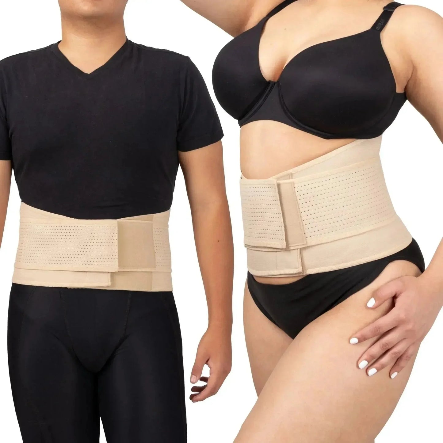 NEWLOOK MEDICAL Soporte Sacro Lumbar Alto - Alta Compresión – Ajustable - 4 Varillas flexibles